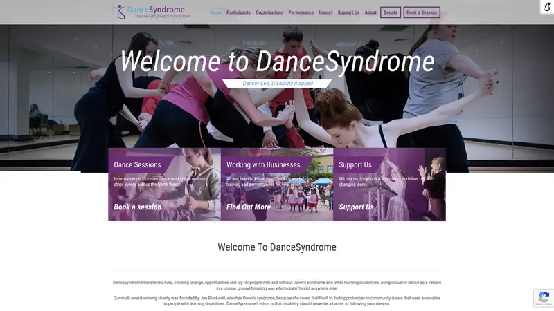 Dance Syndrome - homepage (desktop)