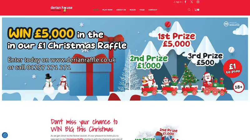 Derian Raffle - homepage (desktop)