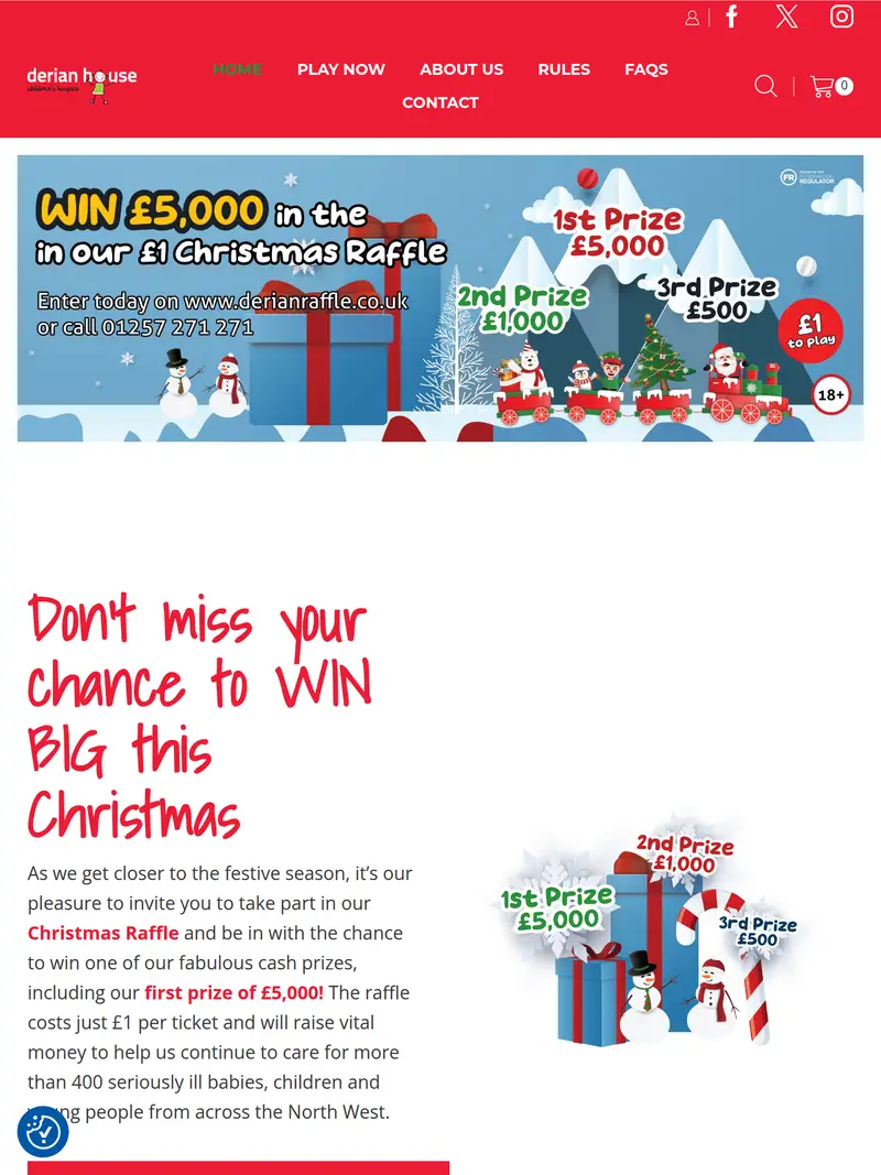 Derian Raffle - homepage (tablet)