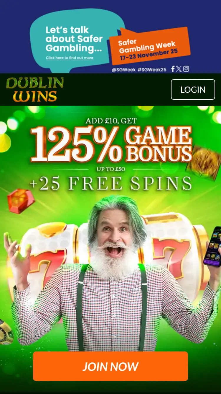 Dublin Wins - homepage (mobile)