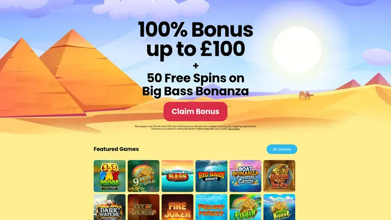 Egypt Slots - homepage (desktop)