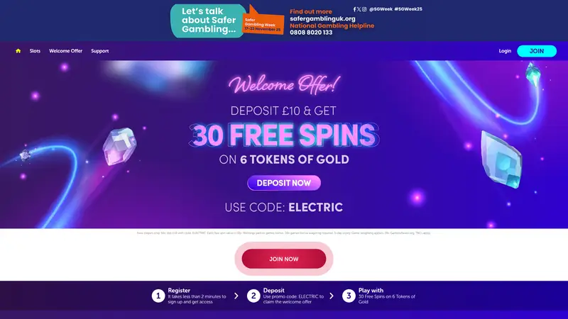 Electric Spins - homepage (desktop)