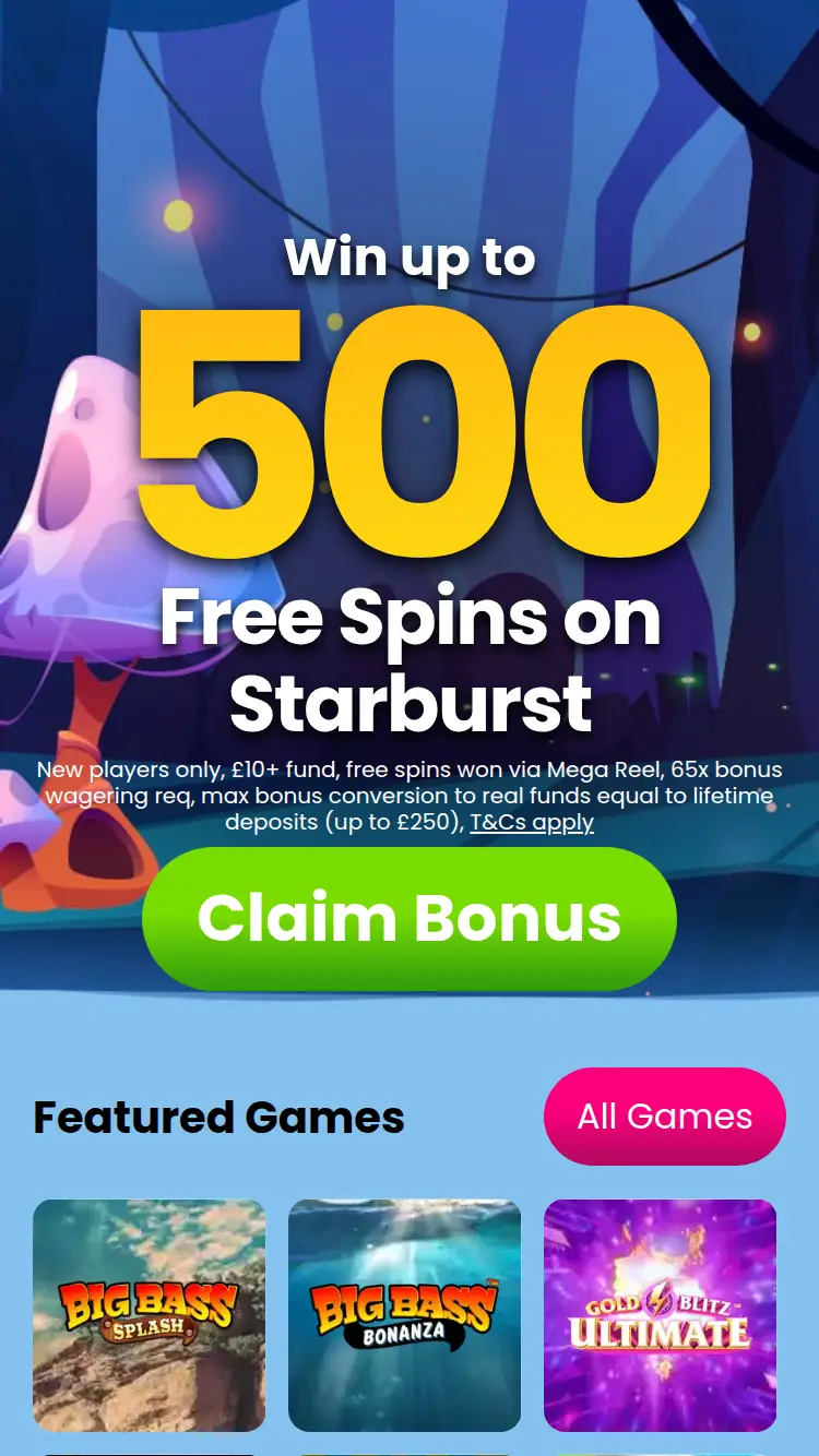 Elf Slots - homepage (mobile)