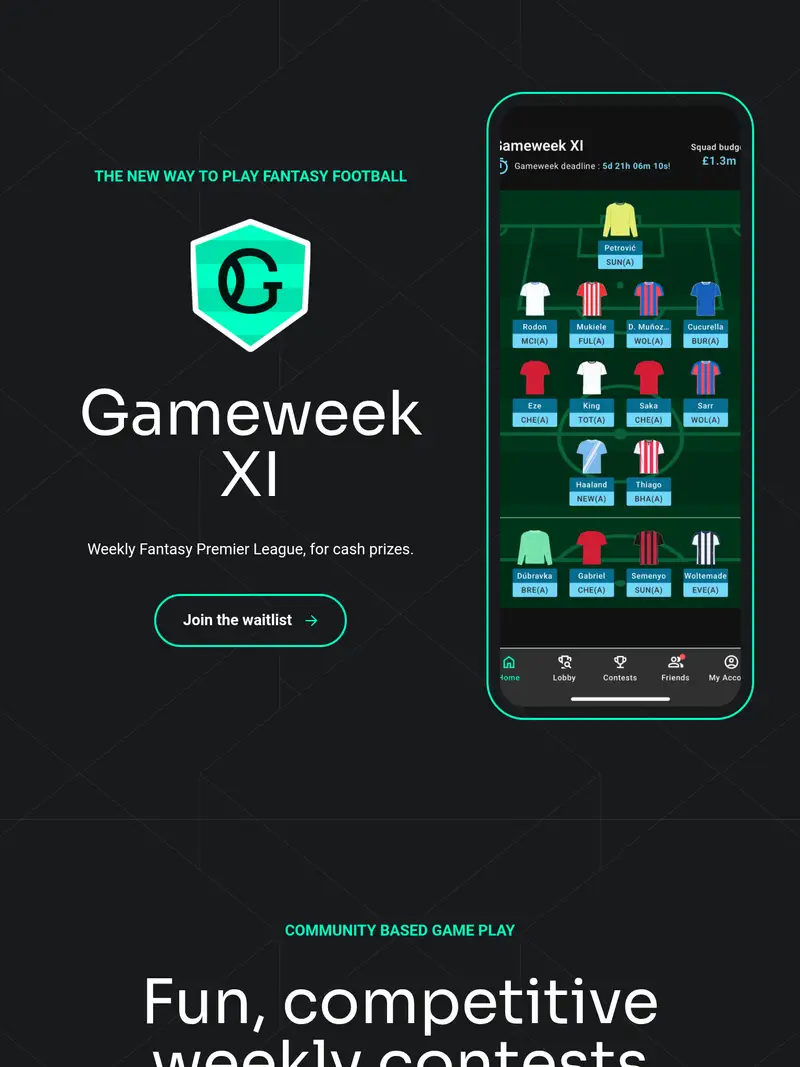 Fantasyboss - homepage (tablet)