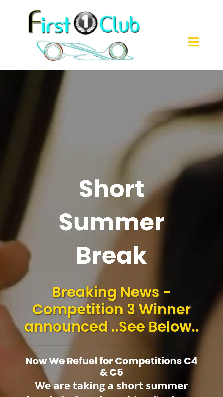 First1 Club - homepage (mobile)