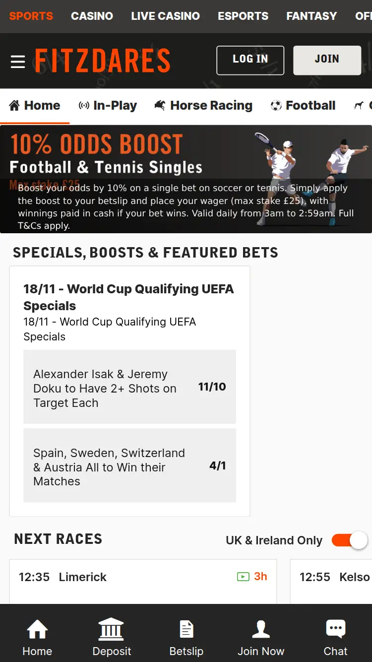 Fitzdares - homepage (mobile)