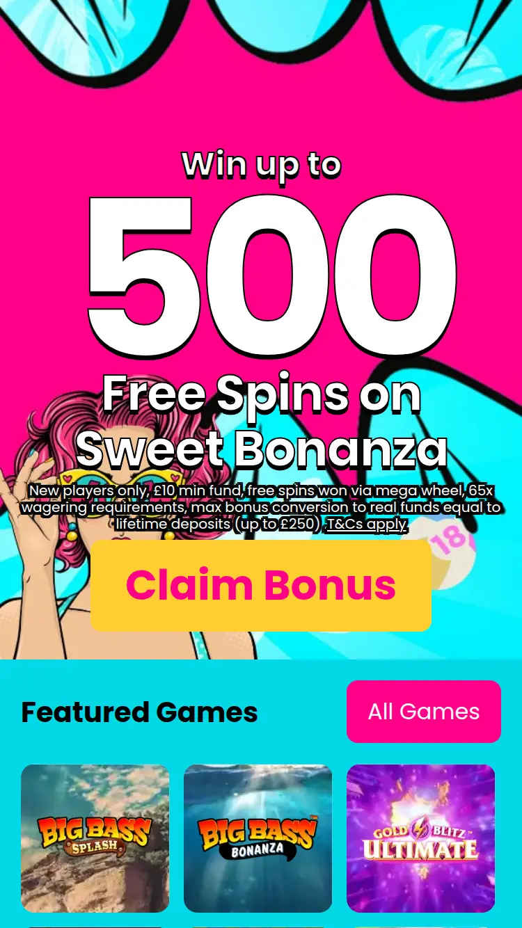 Free Spins Bingo - homepage (mobile)