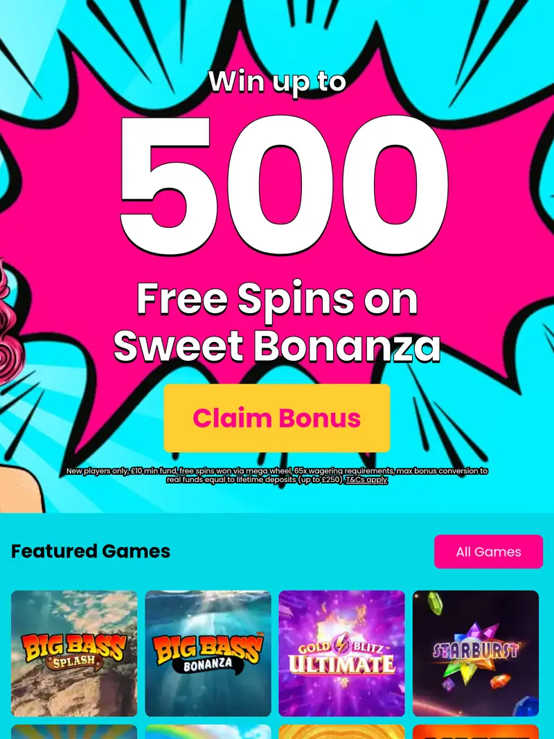 Free Spins Bingo - homepage (tablet)