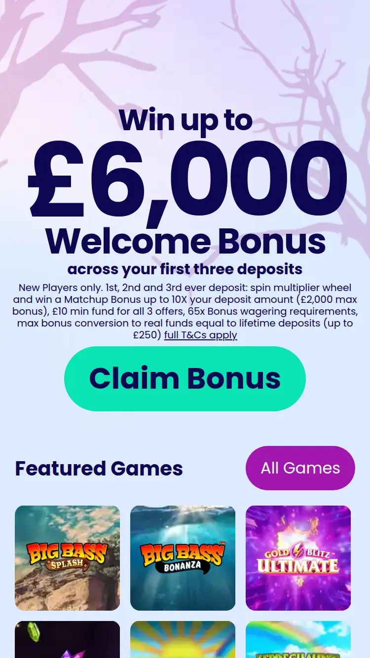 Free Spirit Bingo - homepage (mobile)