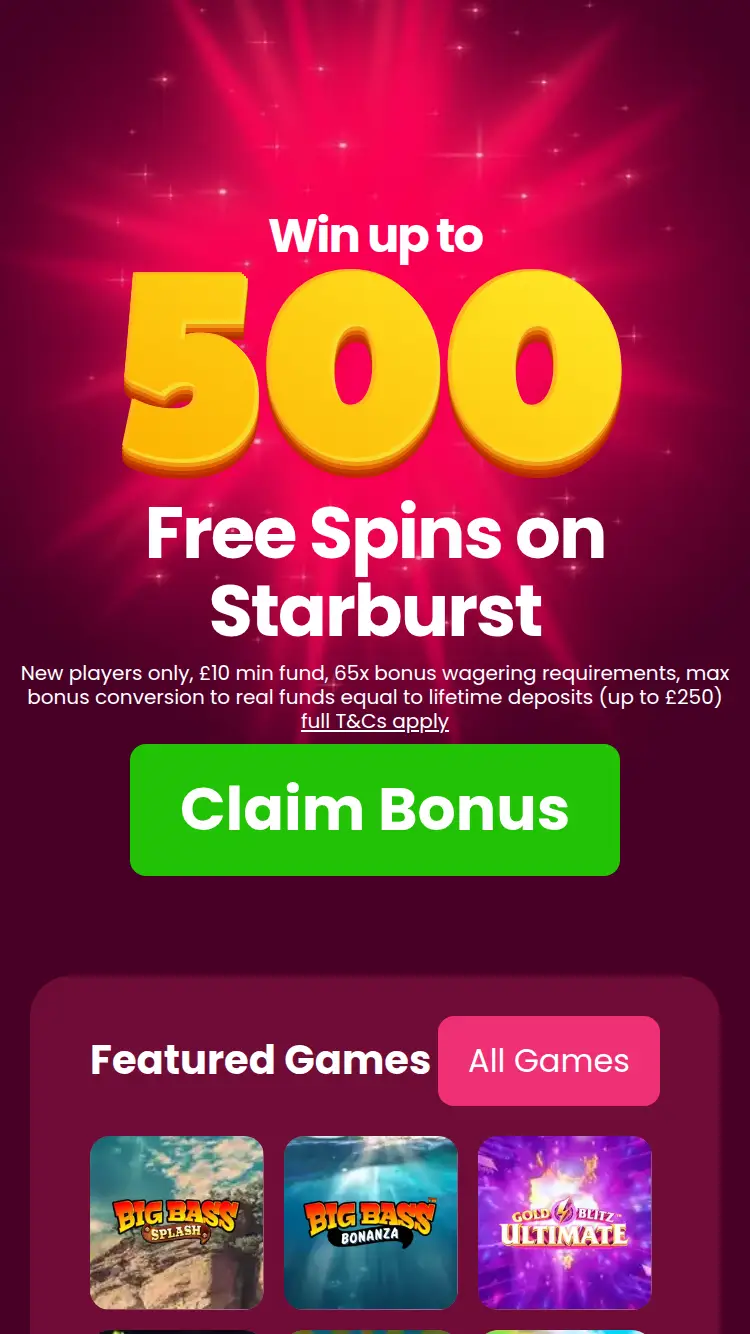 Giant Wins - homepage (mobile)