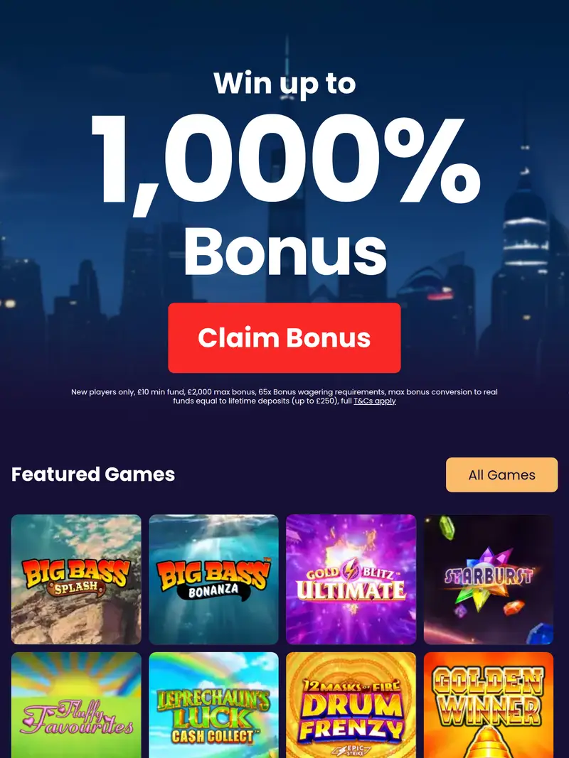 Great Britain Casino - homepage (tablet)