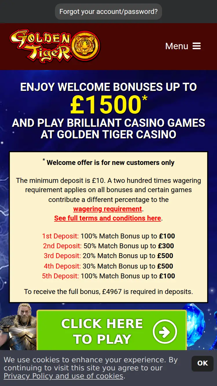 GT Casino - homepage (mobile)