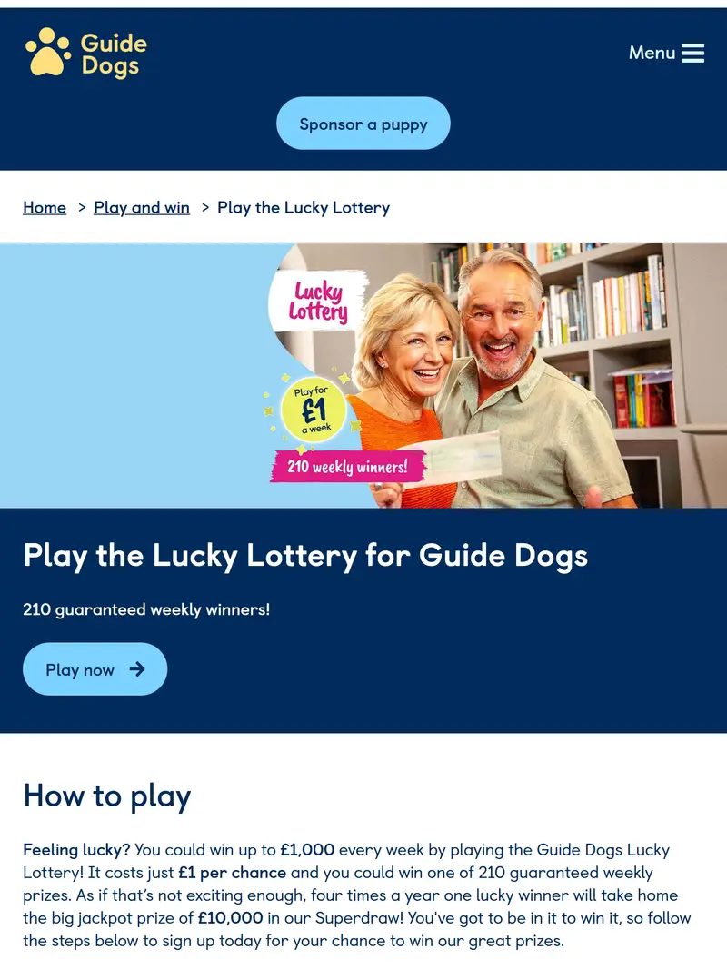 Guide Dogs - homepage (tablet)