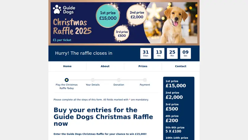 Guide Dogs - homepage (desktop)