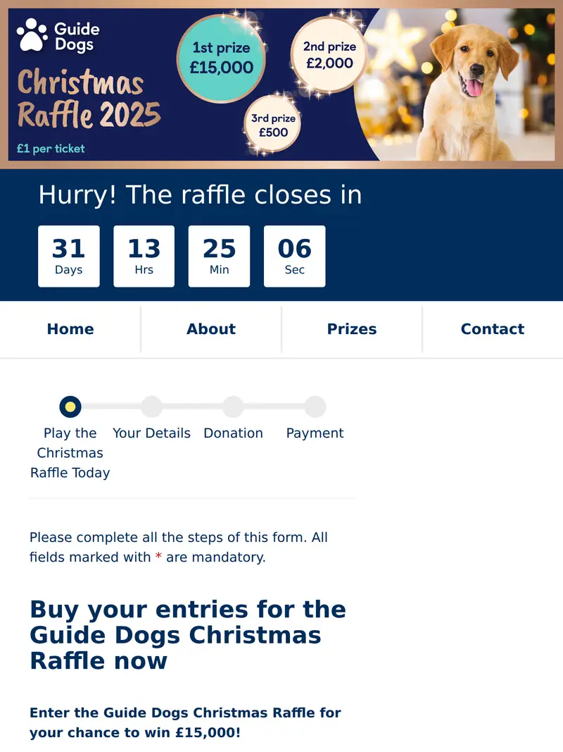 Guide Dogs - homepage (tablet)