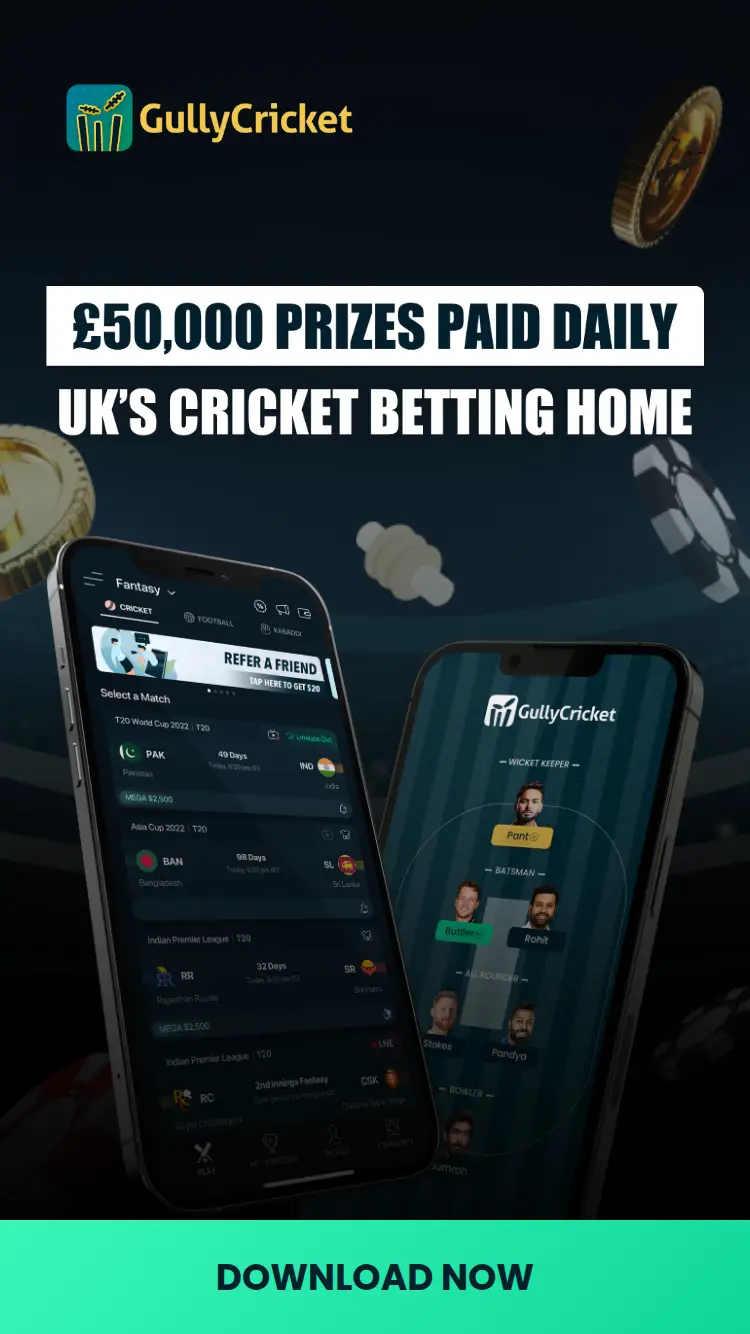 Gully Cricket - homepage (mobile)