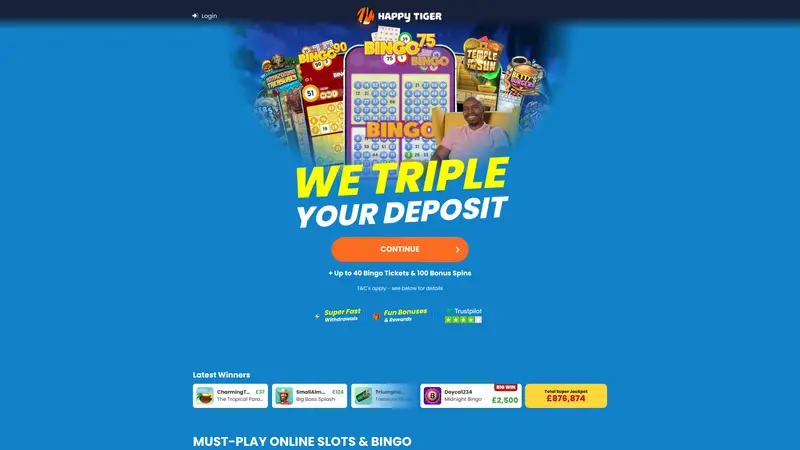 Happy Tiger - homepage (desktop)