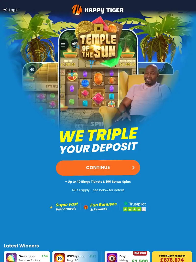 Happy Tiger - homepage (tablet)