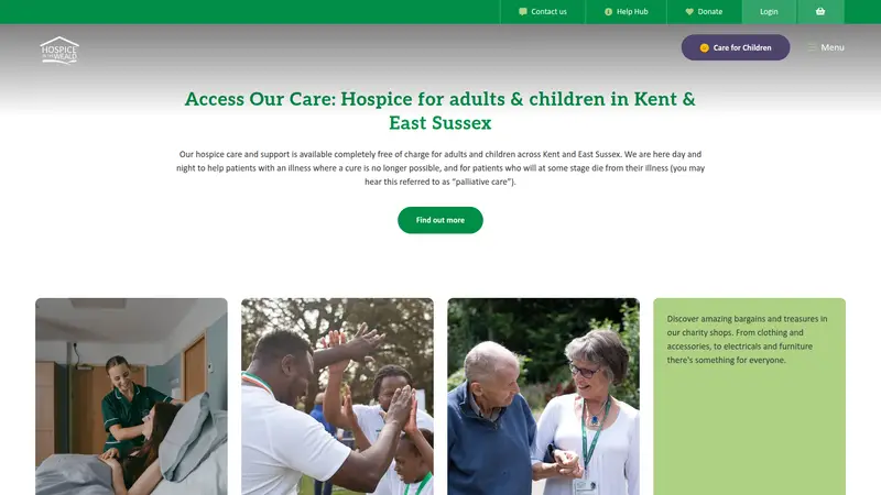Hospice in the Weald - homepage (desktop)