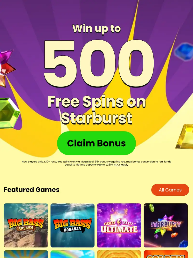 Incredible Spins - homepage (tablet)