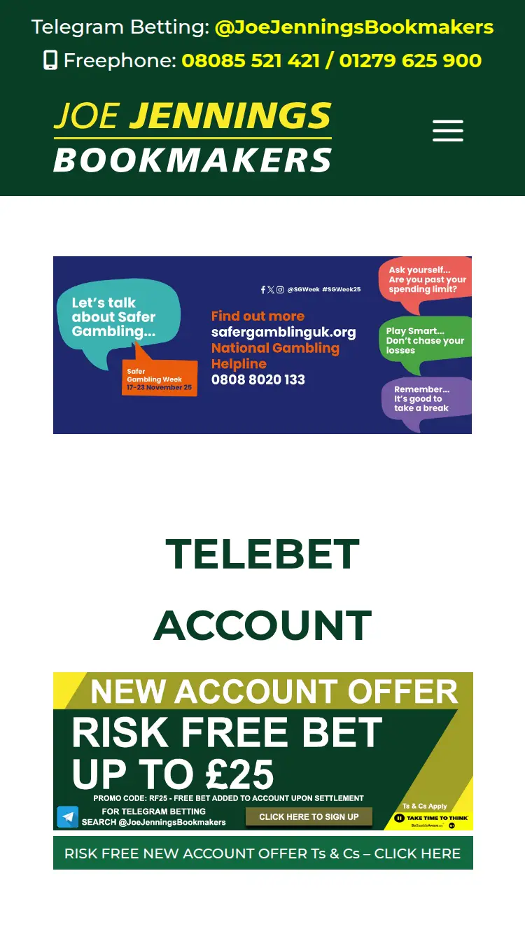 Joe Jennings - homepage (mobile)