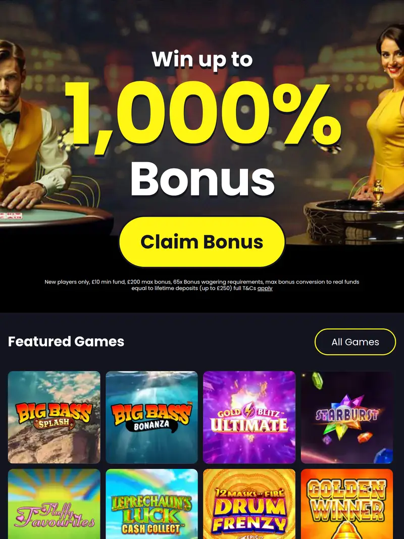 Justin Casino - homepage (tablet)