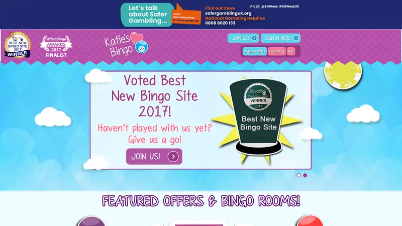 Katies Bingo - homepage (desktop)