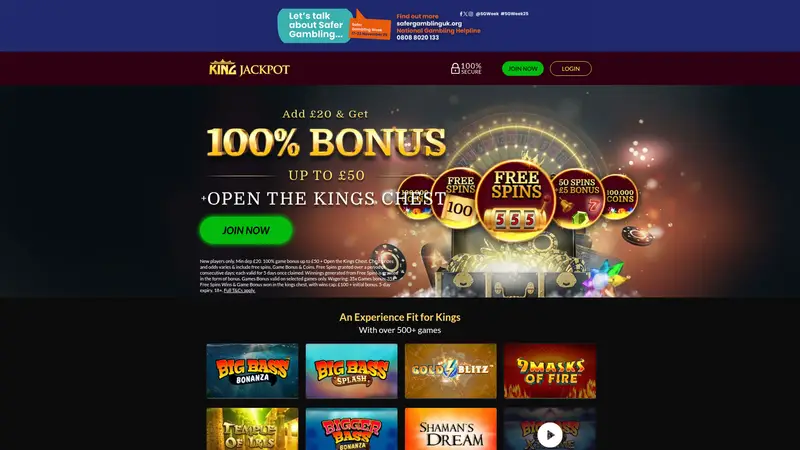 King Jackpot - homepage (desktop)