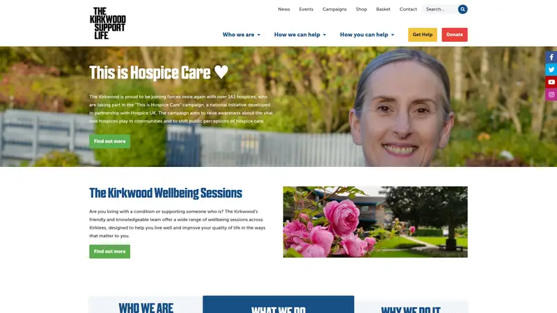 Kirkwood Hospice - homepage (desktop)