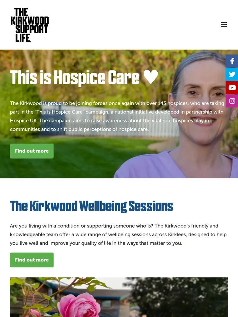 Kirkwood Hospice - homepage (tablet)