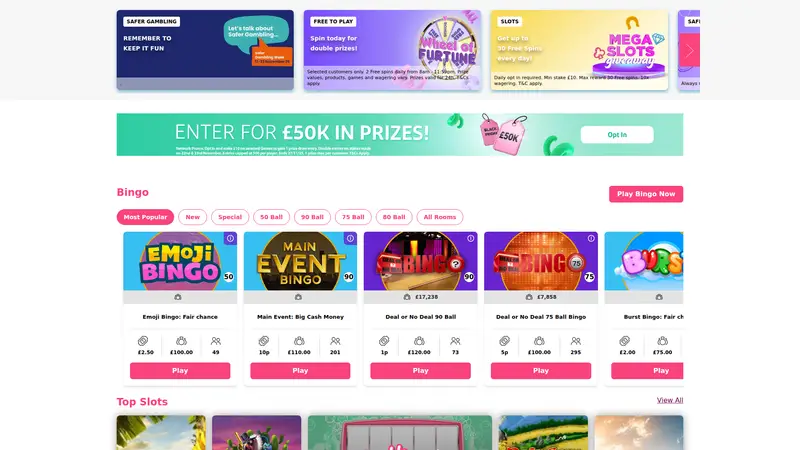 Kitty Bingo - homepage (desktop)