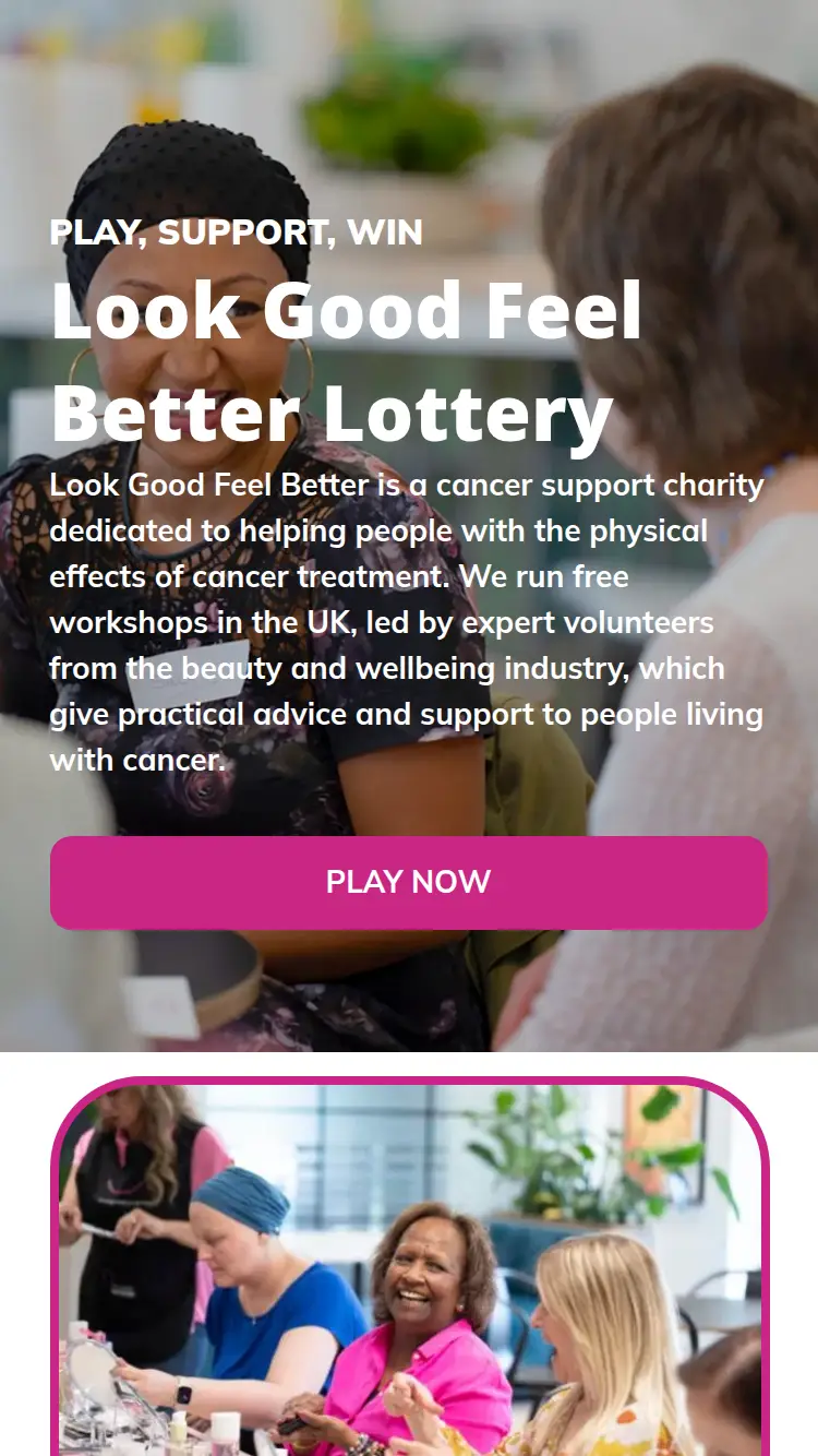 LGFB Lottery - homepage (mobile)