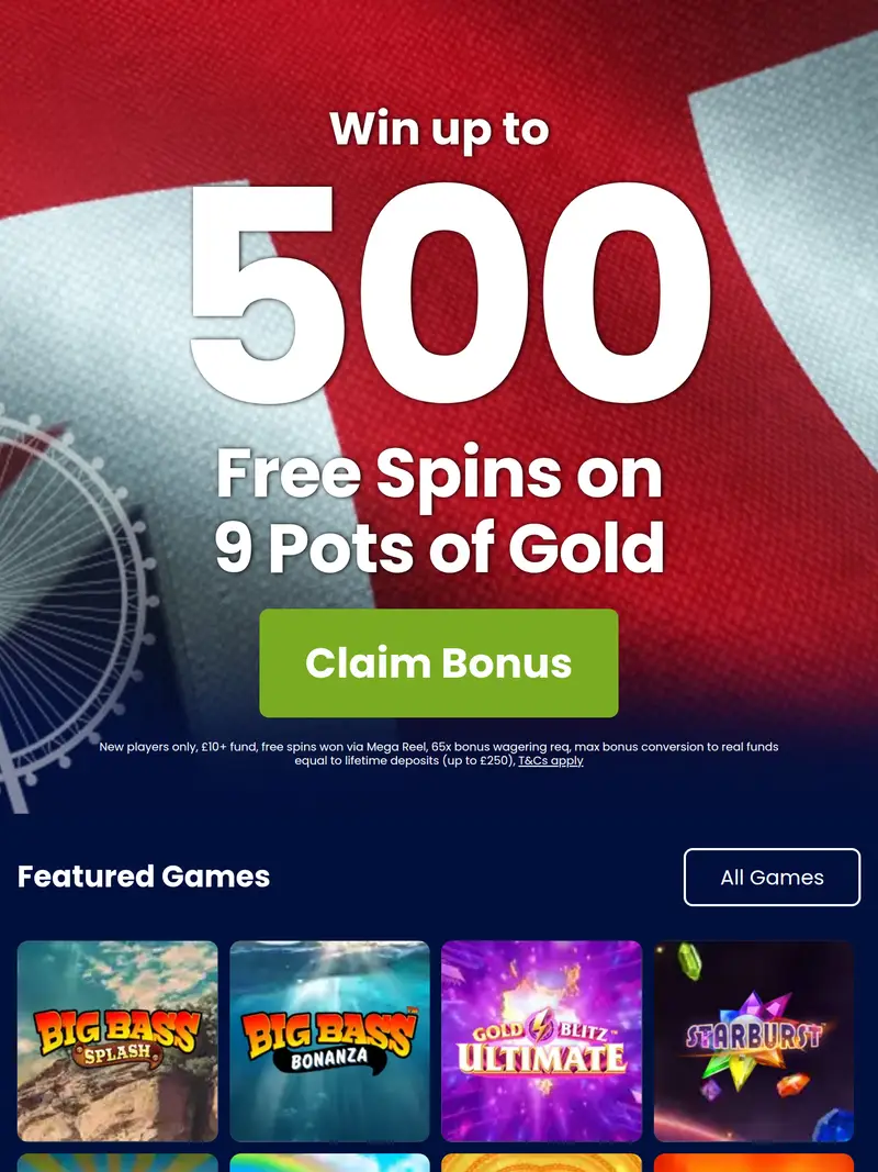 London Jackpots - homepage (tablet)