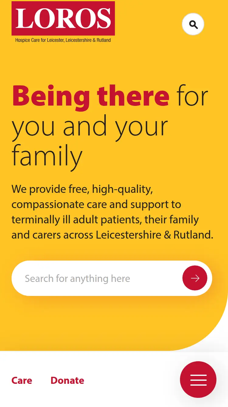 Loros - homepage (mobile)