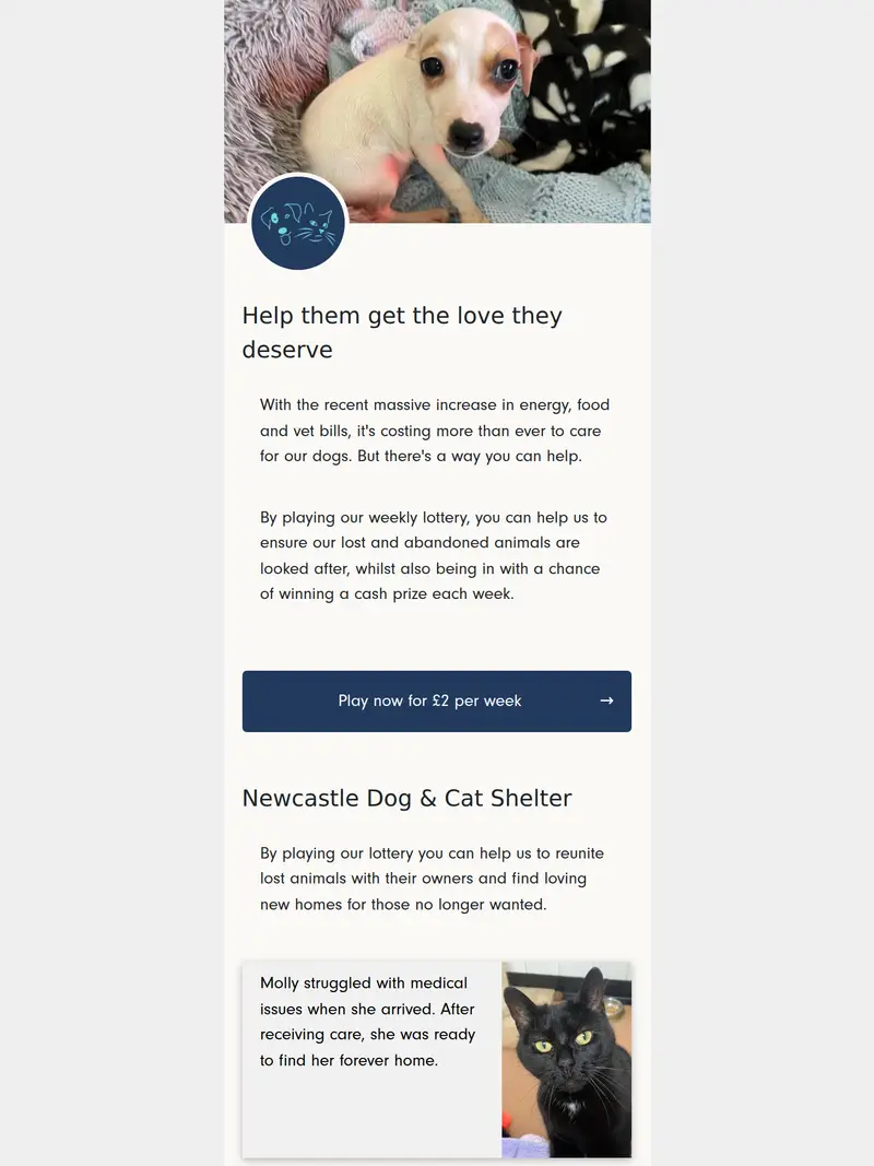 DONR Lottery - homepage (tablet)