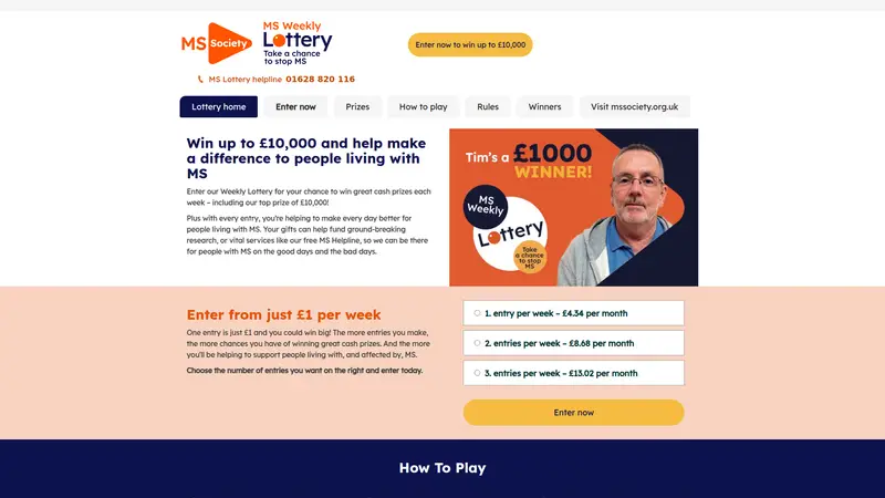 MS Society Lottery - homepage (desktop)