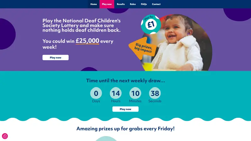 NDCS Lottery - homepage (desktop)