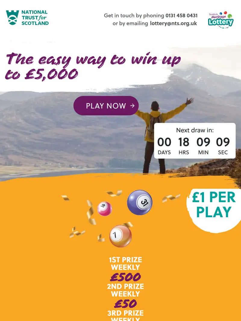 NTS Lottery - homepage (tablet)