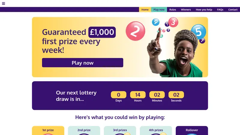 Stroke Lottery - homepage (desktop)