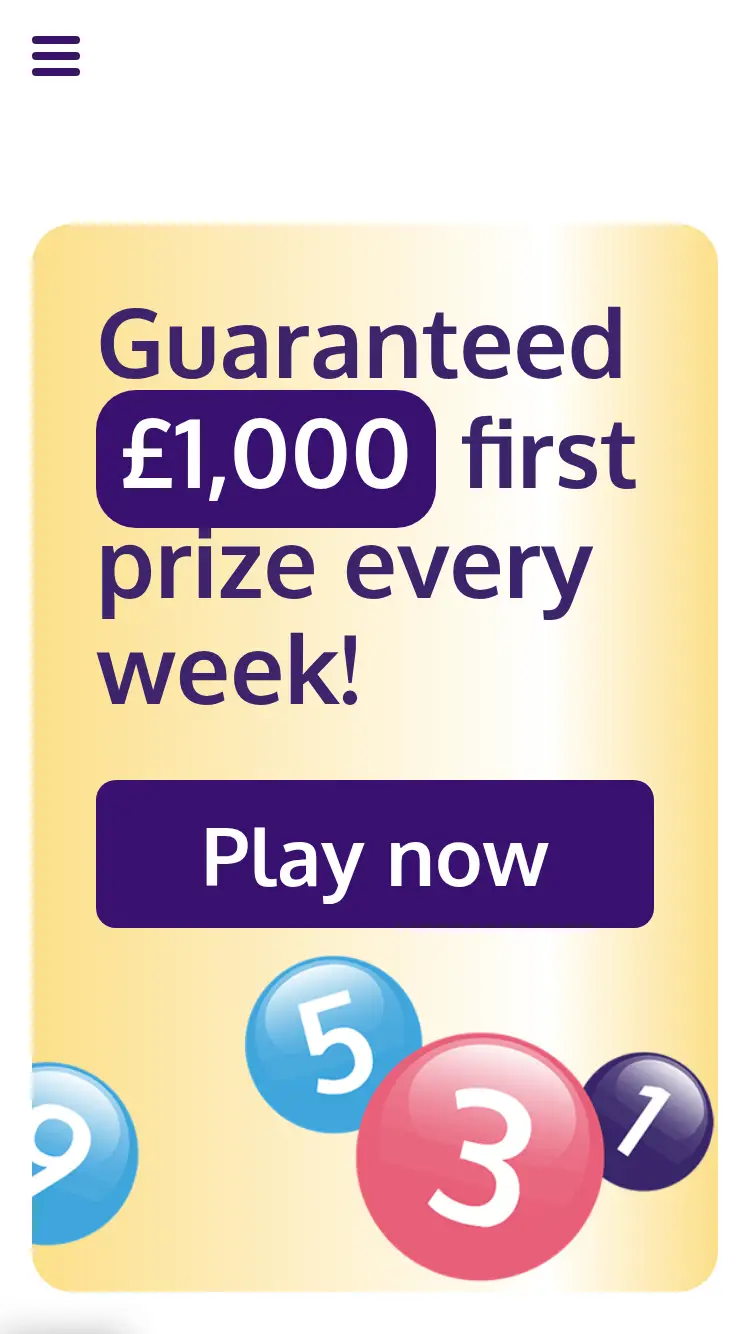 Stroke Lottery - homepage (mobile)