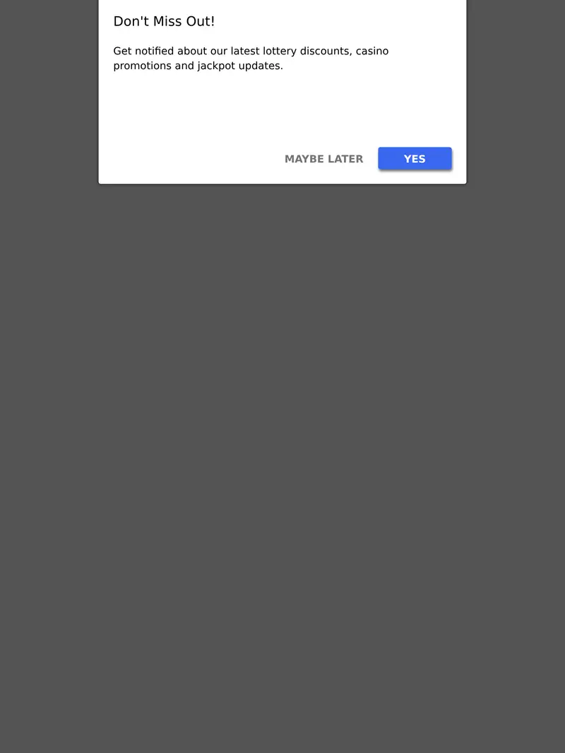 Jackpot Lotto - homepage (tablet)