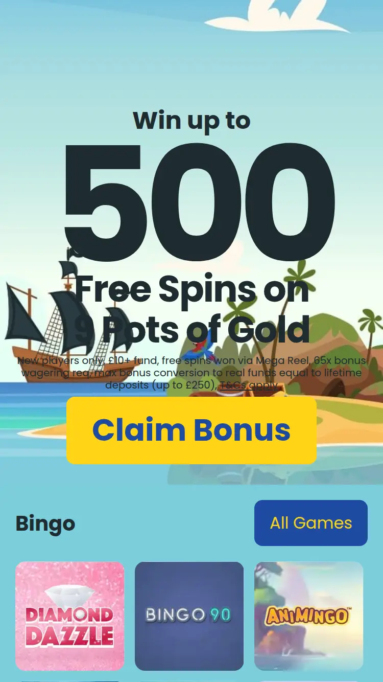 Lucky Admiral - homepage (mobile)