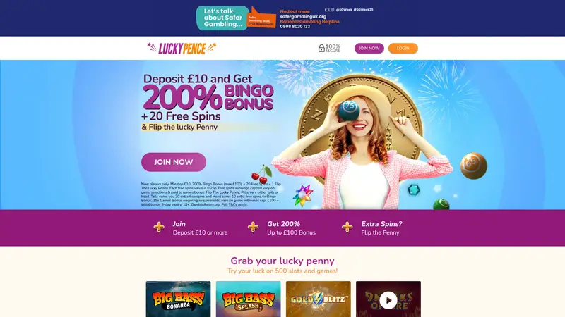 Lucky Pence - homepage (desktop)