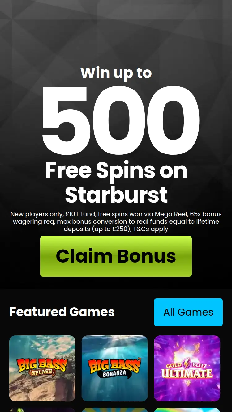 Lucy Casino - homepage (mobile)