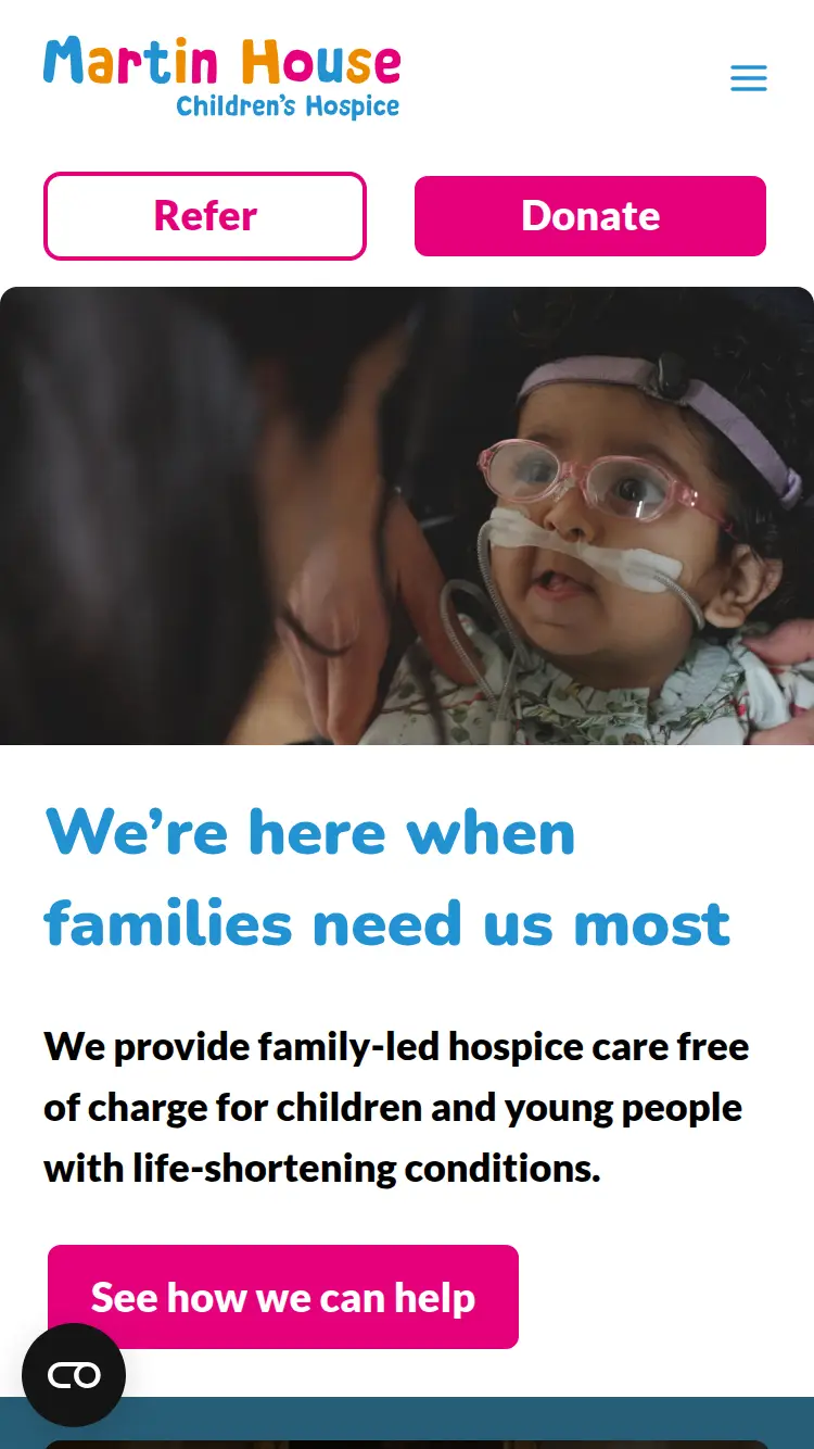 Martin House - homepage (mobile)