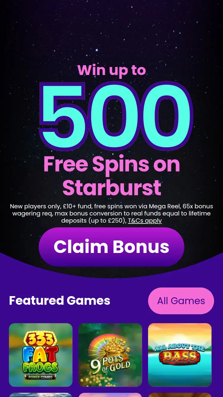 Mega Reel - homepage (mobile)