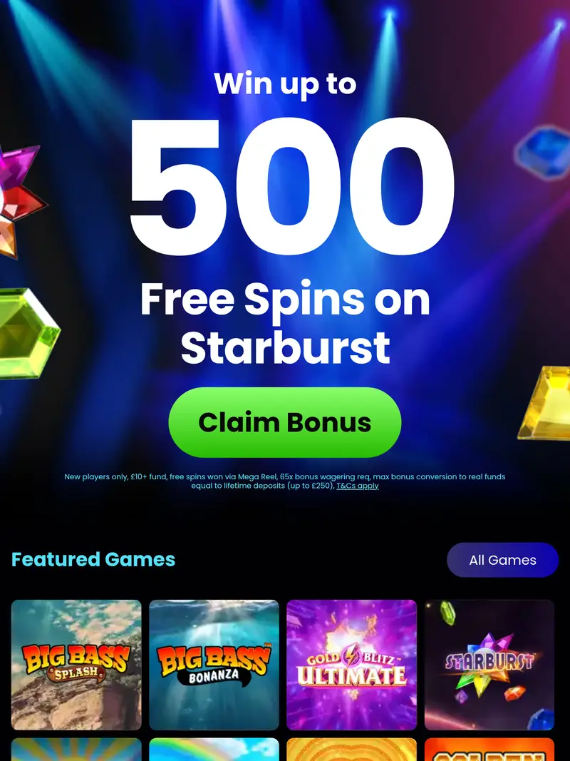 Mega Reel Spins - homepage (tablet)
