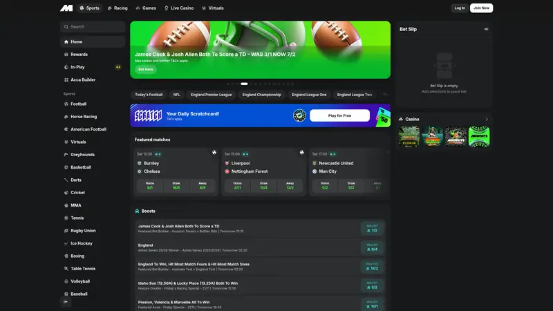 Midnite - homepage (desktop)