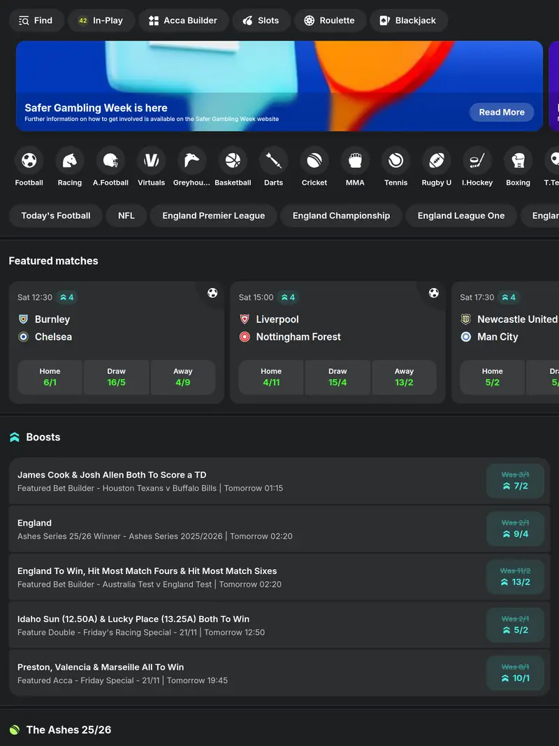 Midnite - homepage (tablet)