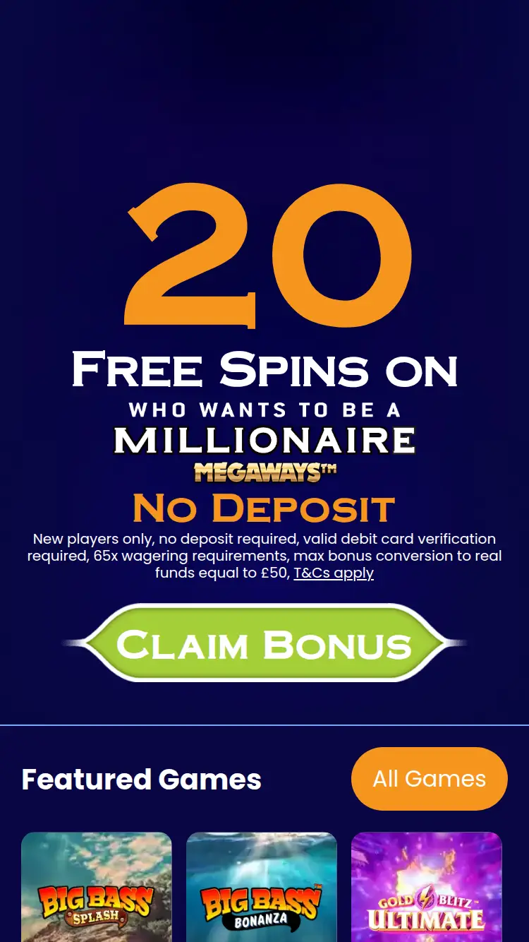 Millionaire Games - homepage (mobile)